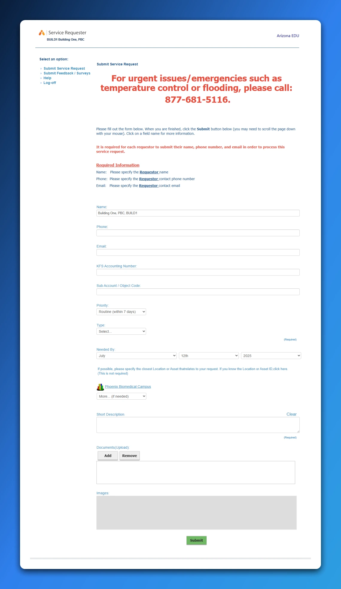 Work Order Page Screenshot